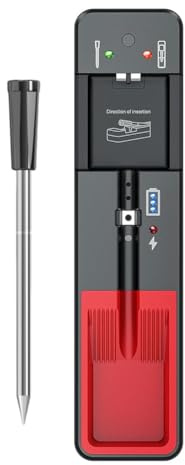 Suoumwa Wireless Meat Thermometer Digital Probe Thermometer Bluetooth 360FT Support APP Remote Monitoring for Oven, Smoker