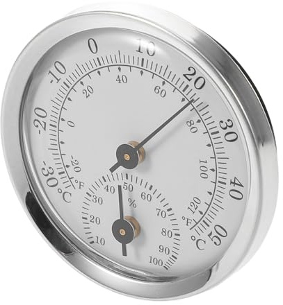 WRITWAA Igrometro Digitale Portatile per Sigari e Barattoli, Termometro Interno Lente Plastica Bianca, Monitoraggio Temperatura e Umidità per Casa, Ufficio e Serra