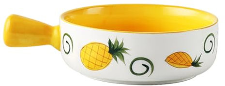 LIGIGWASH ciotola con manico maniglia ciotole per mescolare microonde teglia per formaggio teglia da forno ciotola di riso utensile da cucina Insalata del cibo ceramica Giallo