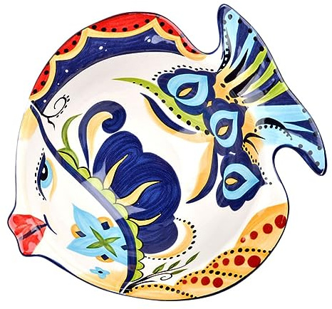 KOCKSHION Bol Cuisine Rangement des Aliments Créatif de Poisson en Céramique Vaisselle Décorative Irrégulière pour Salade et Dessert