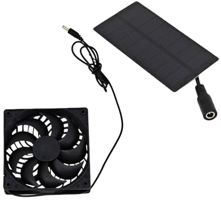 Ventilateur solaire – Ventilateur solaire 0,8 W pour poulailler, système de ventilation 4 V, gadget de refroidissement pour camping-car, grange, maison, camping, serre, intérieur et extérieur, niche