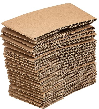 PACKOVE Manchon Pour Tasse à Café En Papier Ondulé 50 Pièces Lot 90 Mm Isolation Thermique Protection La Chaleur Usage Extérieur Réutilisable Écologique