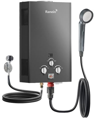 GEN II Ranein 12L Portable Propane Water Heater, Outdoor Up to 3.18 GPM, 68,000 BTU On Demand Instant Hot Tankless Water Heater
