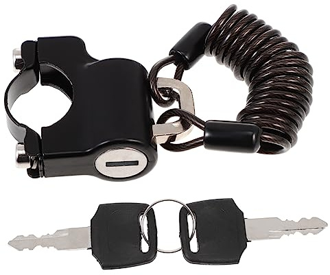 UKCOCO Candado Antirrobo para Casco de Motocicleta con Cable Flexible y Extensible Resistente y Reutilizable Accesorio Seguro para Bicicletas y Motos Negro
