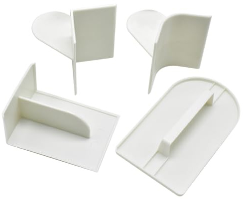 STOBAZA 4 pièces Set de Grattoirs et Lisseurs pour Fondant Plastique Alimentaire Outils Pâtisserie DIY pour et Décorer Gâteaux Spatules et V pour Glaçage et Modelage