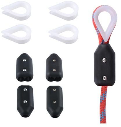 INCREWAY 4 morsetti riutilizzabili in plastica con ditali di ricambio in nylon per funi metalliche, per industria, trasporto domestico, animali domestici, ecc. (8 mm)