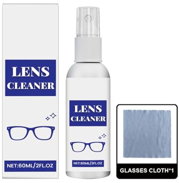 Mnozreo Líquido de Reparación de Gafas Cristales,60ML,1PC,Y 1n Trapo para Gafas,Spray De Eliminación De Arañazos De Lentes