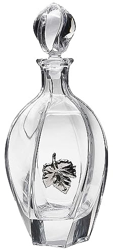 Gala&K | Botella de cristal | Decantador | Para whisky o licor | Aplique bilaminado | Caja estándar | Colección 41723-PARRA | 10x10x28,5 cm.