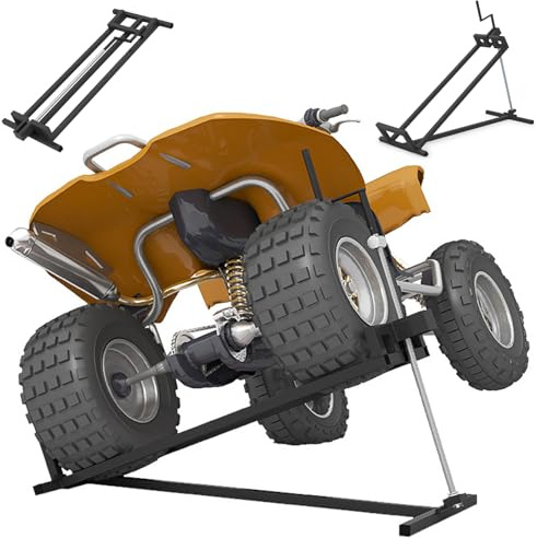 RELAX4LIFE Lève Tracteur Tondeuse 400KG | 11,5-77CM | Inclinaison à 45°, Crics de Levage en Acier Pulvérisé Gain de Place 49x122cm, Élévateur Pliable pour Tondeuse à Gazon, Tracteurs, Guads (Noir)