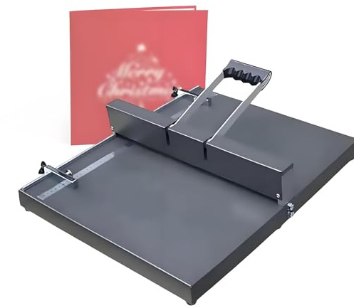 PioMue Machine à Rainer Manuelle,rainage de Papier 350 mm/450 mm avec règle de positionnement et Base antidérapante,Profondeur d'indentation 0,8 mm pour Cartes de Visite,Photos et Cartes de vœux D450