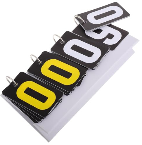 Homoyoyo Marcador Giratorio para Deportes de Mesa, Portátil y Compacto, 4 Dígitos, Plástico Negro y Amarillo, Contador de Puntuaciones para Ping Pong, Billar y Bádminton, Tablero