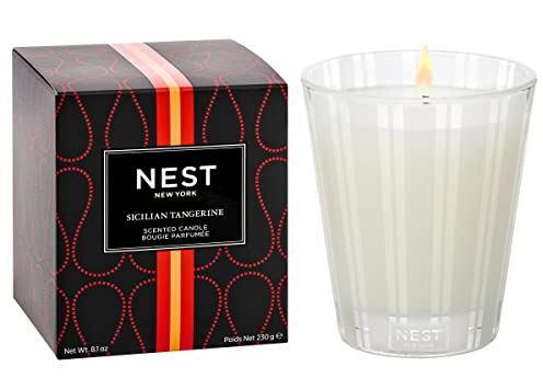 NEST New York Scented Classic Candle, Sicilian Tangerine - 8.1 oz - Up to 60-Hour Burn Time - Reusable Glass Vessel