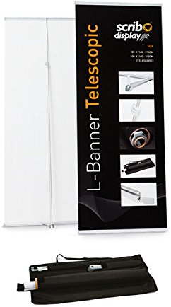 80 CM L-Banner Teleskop (Packung mit 10) - Stilvolle Banner Display-Ständer mit luxuriösen Aluminium Fuß- und Teleskopstange - Beste für die Ausstellungen im Haus, Büros, Einzelhandelsgeschäfte, Hotels und vieles mehr - 80 CM L-Banner Telescopic (Pack of 10) - Stylish Banner Display Stand with Luxurious Aluminium Foot & Telescopic Pole - Best use for Indoor Exhibitions, Offices, Retail Stores, Hotels and much more