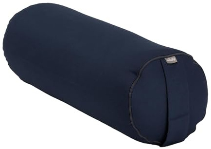 BodhiYoga Bolster ECO | 100% algodón orgánico | Rollo de yogarolle con relleno de espelta orgánica | funda lavable | cojín para ejercicios de yoga restaurativos | Grande aprox. 65 x