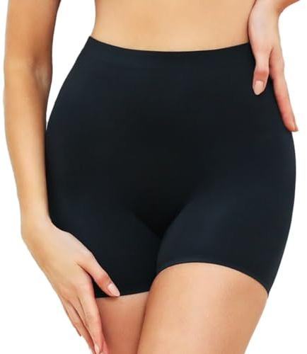 SLIMBELLE Magkontroll underbyxor damer, korta formande magkontroll, kalsonger, väsentliga, lätta, sömlösa underklänning, skinny-underbyxor, kvinnor, med mageffekt, effekt, # 1 svart, XL
