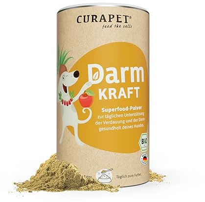 Bio Darmpulver für Hunde – CURAPET – mit Probiotika & Präbiotika zur Unterstützung Einer ausgewogenen Verdauung und Darmflora – 200 g (bis zu 80 Portionen)