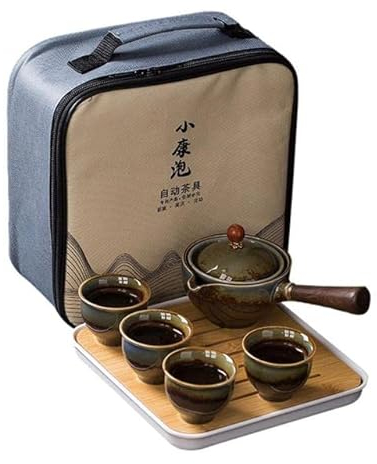 KENNA Teaware Tea Set Gong Fu Tea Sets Portable Teapot Set With 360 Rotation Tea Maker And Infuser Portable All In Gift Bag