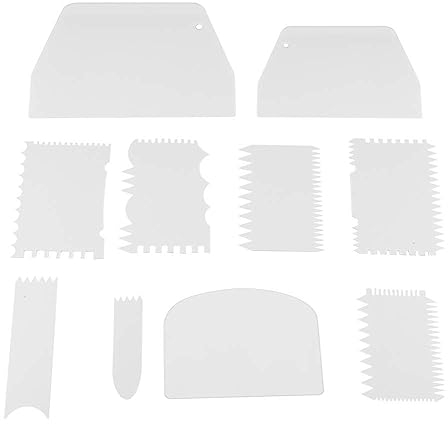 10pcs Tarocco per Impasti, Raschietto Taglia Impasto Raschietto per Torte Spatole Pasticceria Spatola Pizza Tarocco Per Impasti in Plastica Strumento per Lisciare la Torta