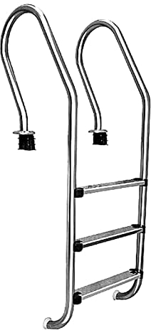 HOBIRD Poolleiter 3 Stufen 316 Edelstahl 120 cm Non-Slip-Schwimmdocktreppe (Silber)