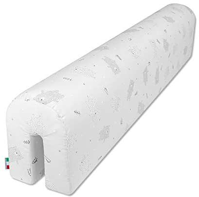 Babysanity Paracolpi Lettino Neonato Cuscino Riduttore Lettino Protezione Letto (90 Cm, Orsetto Grigio)