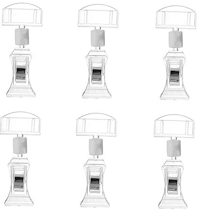 Lurrose 18 Stück Acryl-Werbeordner Acryl-Displayständer Beschilderungsständer Drehbare Preisschild-Displayhalter Ladenschild Drehbarer Displayständer Preisdisplay-Rack Etikett Zum