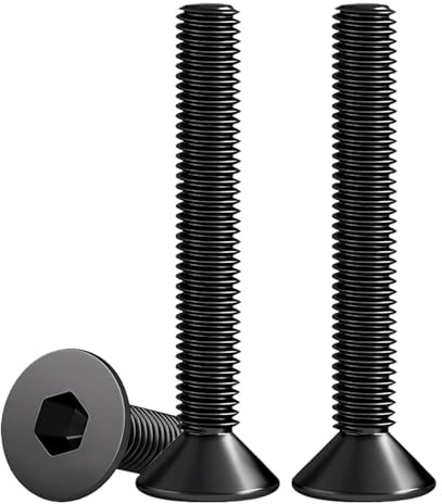 Drenky M8 X 50mm Senkkopfschrauben mit Innensechskant Schwarz Edelstahl V2A VA A2 Senkschraube DIN 7991 / ISO 10642 Vollgewindeschrauben Rostfrei Screws Metrisches Regelgewinde, 10 Stück