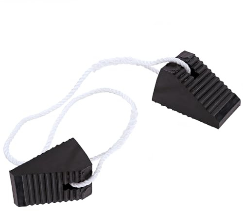 Actiasgear Rubber Wheel Chock 2pc Heavy Duty Rubber Black 170x95x950mm