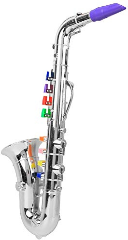 KIMISS Plastik Saxophon Spielzeug Mini Saxophon Saxal Musical Instrument Spielzeuggeschenk (Silver)