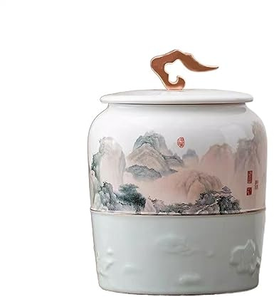 GFHTRELY Tea Can Vintage Tea Canister Ceramic Sealed Storage Home Warehouse Ornaments Coffee Canisters Tea Caddy