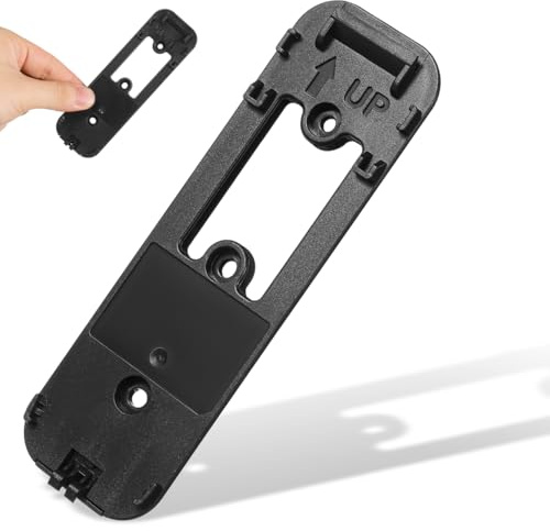 DECOMELODY Soporte de montaje antirrobo para timbre de video compatible con placa trasera Blink para exteriores, para puertas de metal y cristal, alineación precisa e integración perfecta, color negro