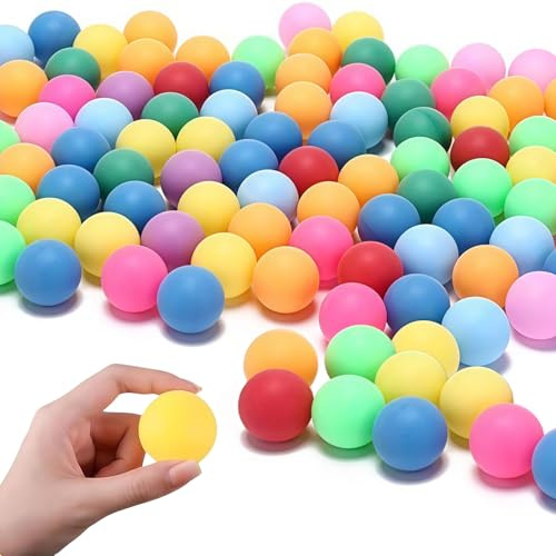 50 Colored Ping Pong Balls for DIY Crafts Birthday Party Activities Family Entertainment Pet Play and Christmas Decorations Designed for Beginner Adults Not Suitable for Professional Athletes