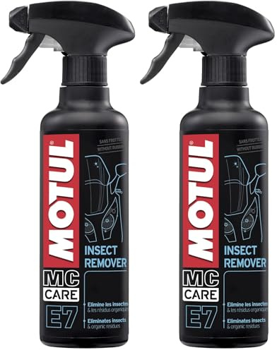 MOTUL - Limpiador de Insectos y Residuos Orgánicos para Motos de Todo Tipo - Envase Pulverizador - Eficaz Sin Frotar - MC Care Insect Remover E7-400 ml (Paquete de 2)
