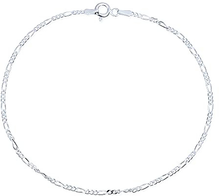 Bling Jewelry Simple Thin Strong Singapore, Diamond-Cut Figaro, Rope Chain Anklet Ankle Bracelet For Women Teen Yellow Gold Plated .925 Sterling Silver 9,10 Inch Made In Italy