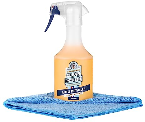 CLEANEXTREME Auto Detailer Brillanz & Schutz Set | 500 ml Spray + Poliertuch | Reinigung, Pflege & Versiegelung - schnelle Lackpflege mit Glanz + Abperleffekt