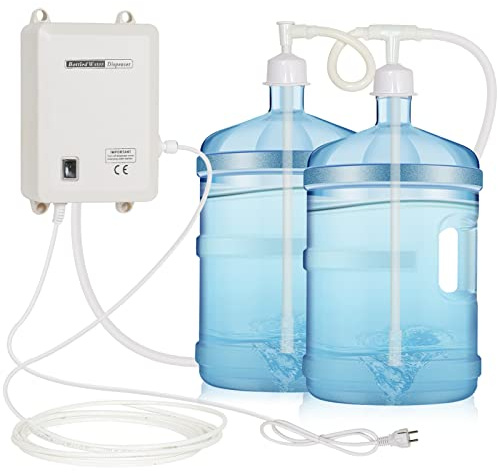LIYUAN Bottle Water Dispensing System with Double Inlets 5 Gallon Water Jug Pump 5Gal Electric Water Dispenser Automatic Refrigerator Ice Maker Water Dispenser Pump for Home and Kitchen