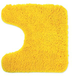 WohnDirect Alfombrilla para el Inodoro Amarillo 45 x 45 cm con Recorte para el Inodoro • Alfombrilla baño Antideslizante y Lavable • Cómoda Y Súper Absorbente