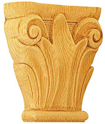 Déco Parisienne Chapiteau corinthien sculpté 180x160 Console à Volute en Bois Massif KA644