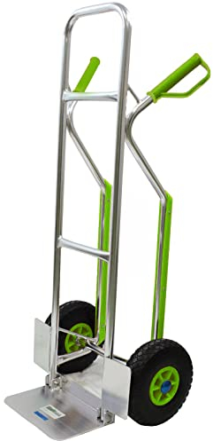 TRUTZHOLM Aluminium Sackkarre mit Treppenrutsche 200 kg Stapelkarre Transportkarre Treppensteiger Alu Klappbare Ladefläche Sicherheitsgriffe (200kg | PU - Räder)