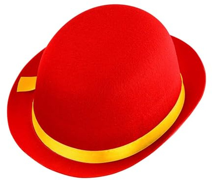 Widmann 32631 – Cappello da Clown per Bambini, Rosso/Giallo, Melone in Feltro, Cappello, Costume, Carnevale, Feste a Tema
