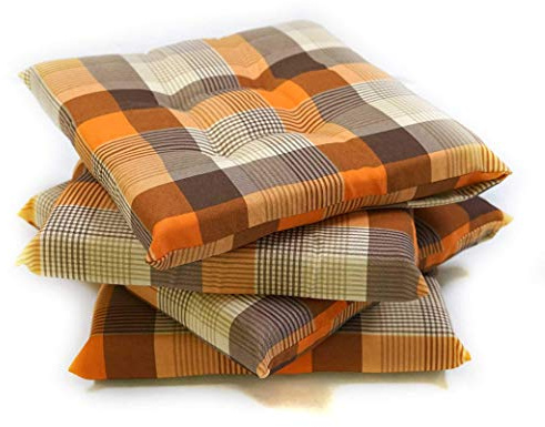 TECNOCUCI Lot de 4 Coussins pour chaises - 100% fabriqués en Italie - Idéal pour intérieur (Cuisine, Salle à Manger) et extérieur (Jardin, Cour, etc.) - Différents Motifs Disponibles