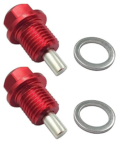 CENPEK Bouchon de vidange d'huile magnétique M14x1.5 vidange de carter magnétique GM Boulon de réparation de vidange d'huile pour tous les autres modèles de voiture avec filetage 14x1.5-rouge