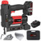 Werktough 20v Cordless Staple Gun Brad Nailer 2 in 1 1 Hour Fast Charger 2000MA Lithium Battery 2000pcs Free Staples(Type55 20mmx1000+Type47 25mmx1000) in Tool Case