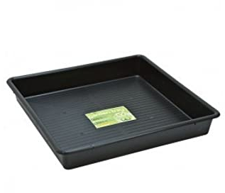 Weedness Bac à plantes - 100 x 100 x 12 cm - Noir - Étagère en plastique - Rectangulaire - Pour le jardin