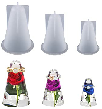 Cayway Kegel Silikonform Gießform Circular Resin Form 3D Silikon Harz Kegel Ornament Für Seifenkerzenguss und Haus Dekoration