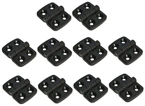 Jorzer Mini Plastikscharniere Türscharniere Schrank Schrank Türkugellager Scharnier Plastik Nylon Scharnier Elektrokasten Scharnier schwarz 10 Pack (30 mm*40 mm*4mm)