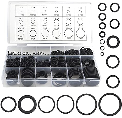 BGTXINGI 800 Stück 18 Größen Gummi-O-Ring-Dichtungsscheiben Reparaturbox Unterlegscheiben-Dichtungs-Sortiment-Set für Sanitär-Automobil-Reparatur Luft- oder Gas-Dichtungsanschlüsse