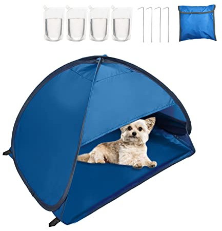 HACRAHO Pop Up Beach Sun Tent, 1 Pack Foldable Anti-UV Mini Automatic Pop Up Tent with 4 Water Storage Bag Instant Sun Protection Canopy with Fixed Nails for Outdoors Camping Picnic Beach