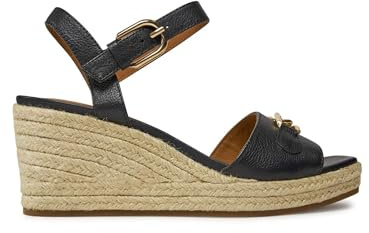 Geox Sandalo da donna D PANAREA C Wedge, nero, 36 EU, Nero, 36 EU
