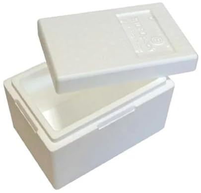 Thermobox, Styroporbox für Essen, Getränke & temperaturempfindliche Ware, Isolierbox aus Styropor mit Deckel, Maße: 27 x 16,5 x 16,5 cm, Wandstärke: 3 cm, Volumen: 7,3 L