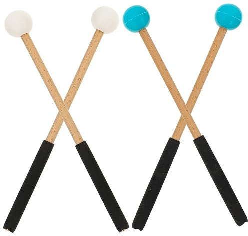 Homoyoyo 2 Pares Palillo De Tambor Baquetas De Madera Accesorios para Instrumentos De Percusión Marimba Baquetas De Escenario Lengua Baquetas De Arce Acero Alumno Caucho Música Carillón